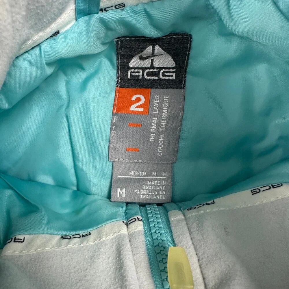 Vintage Nike Jacket Women M Turquoise ACG Thermal Layer 2 Quilted Puffer Zip